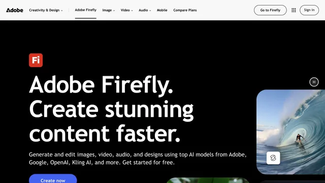 Adobe Firefly — official website screenshot