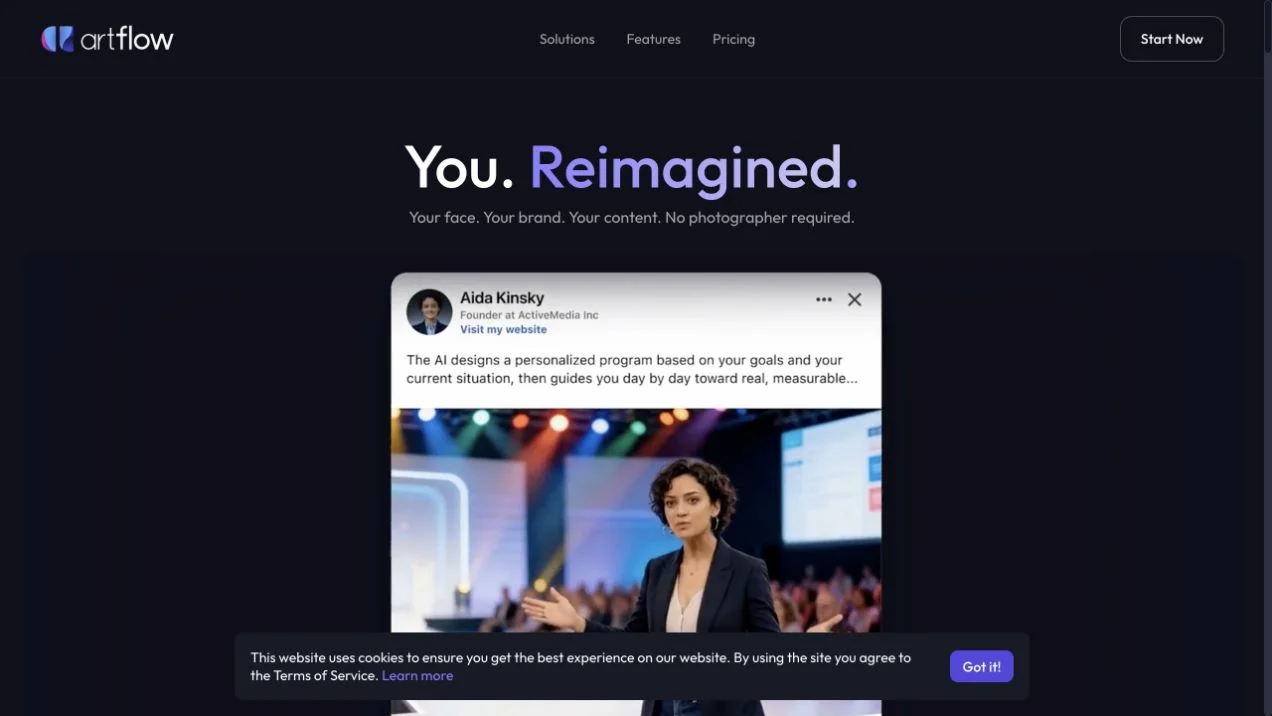 Artflow — official website screenshot