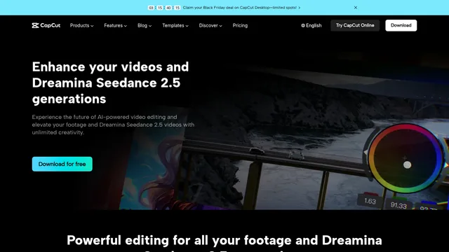 CapCut — official website screenshot