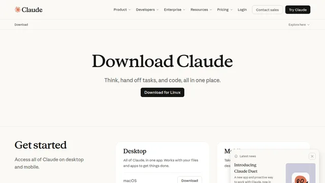Claude — official website screenshot