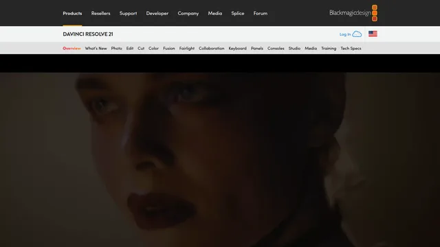 DaVinci Resolve — official website screenshot