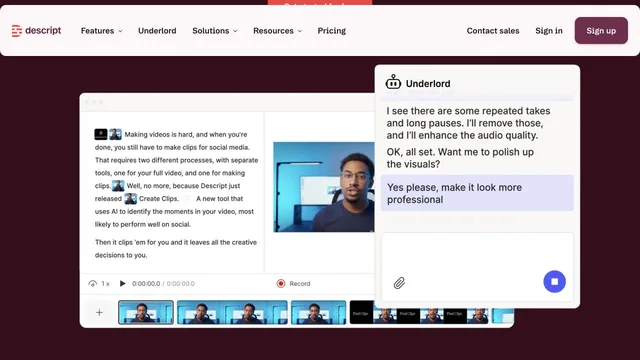 Descript — official website screenshot