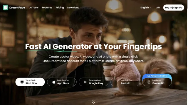 DreamFace — official website screenshot