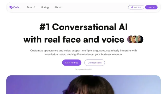Duix — official website screenshot
