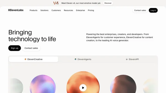 ElevenLabs — official website screenshot