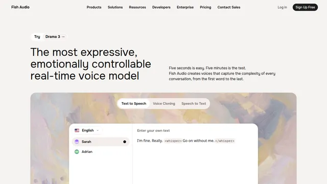 Fish Audio — official website screenshot