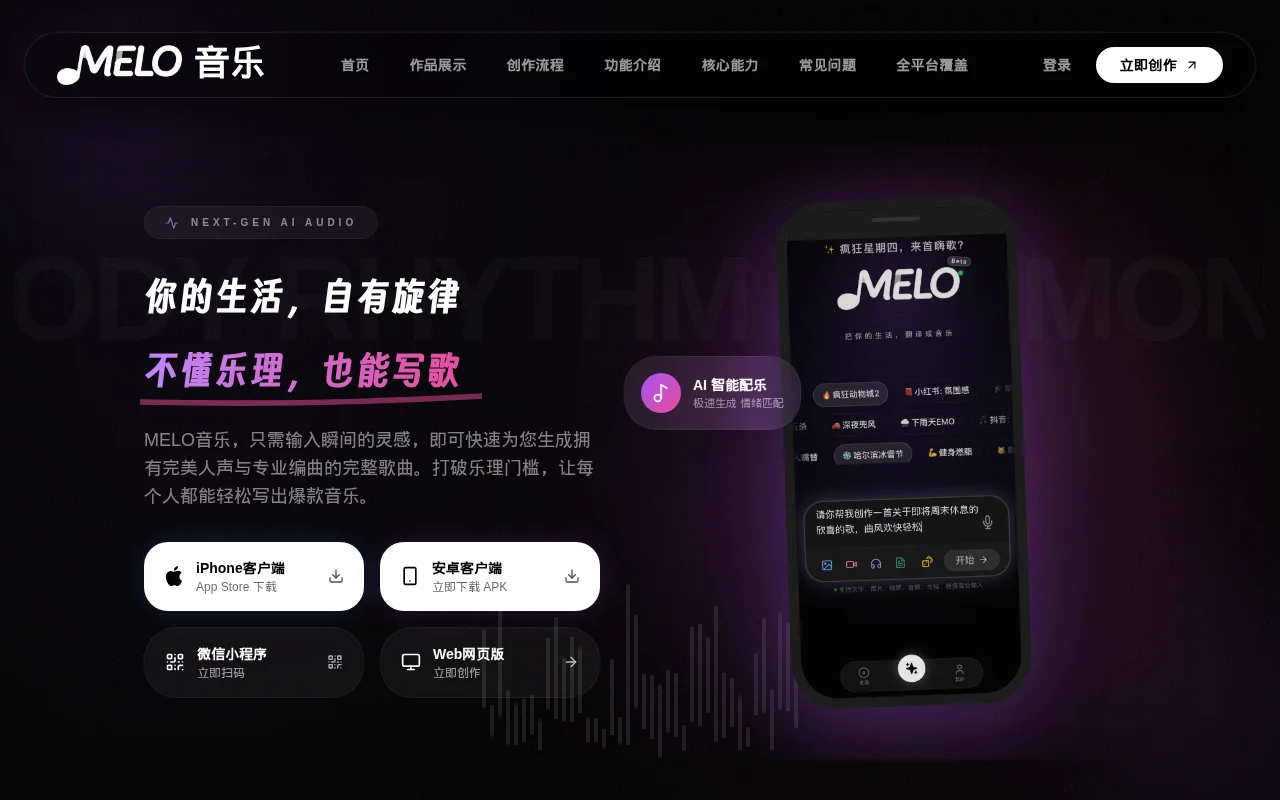 MELO — official website screenshot
