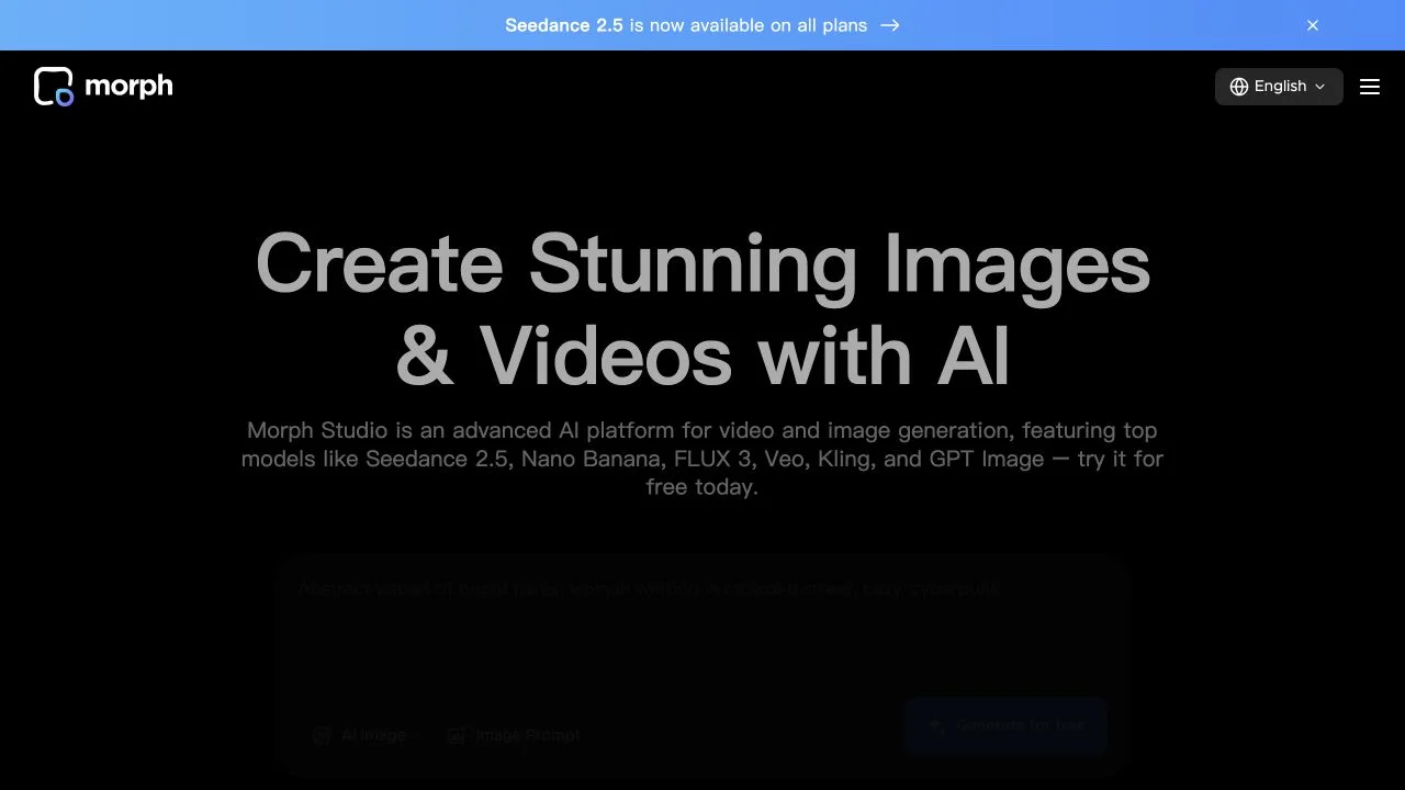 Morph Studio — official website screenshot