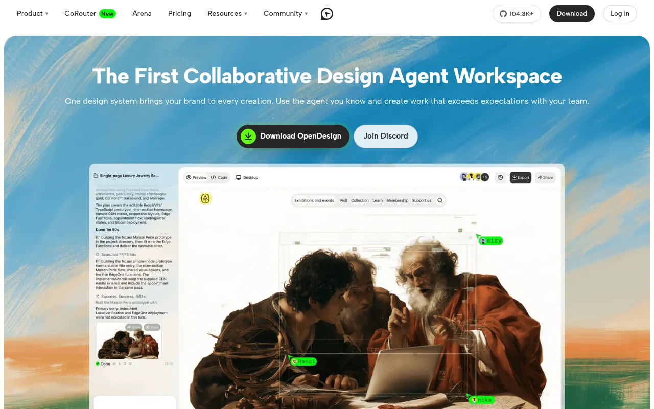 OpenDesign — official website screenshot