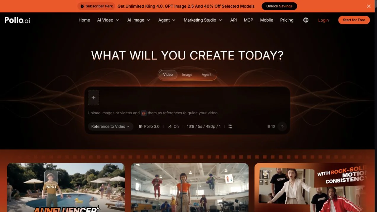 Pollo AI — official website screenshot