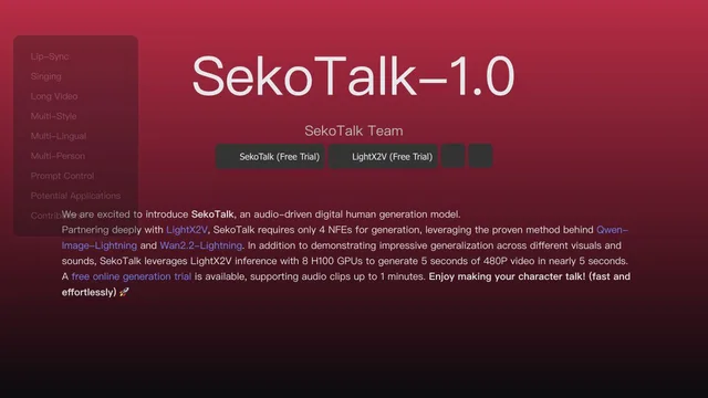 SekoTalk — official website screenshot
