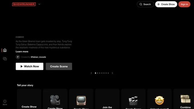 Showrunner — official website screenshot