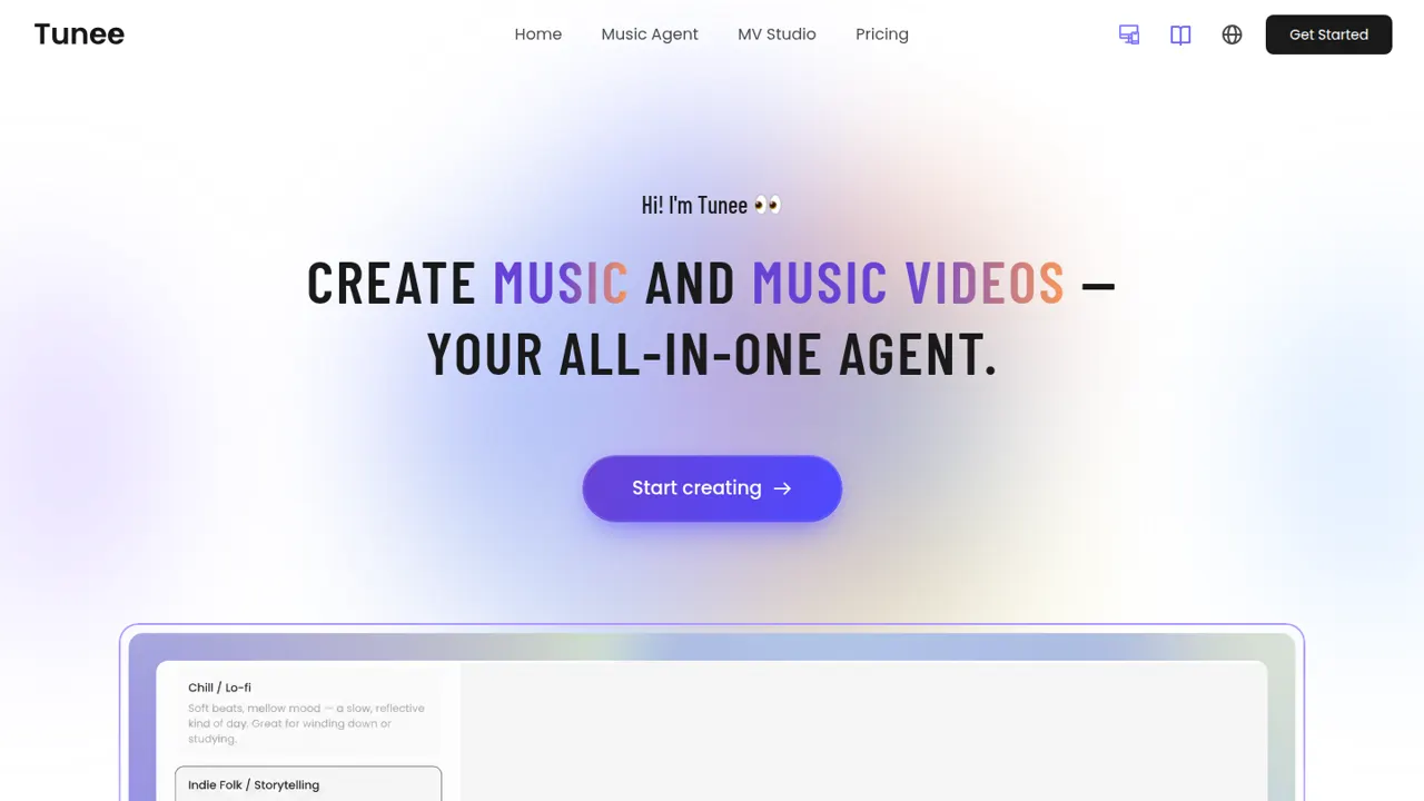 Tunee — official website screenshot