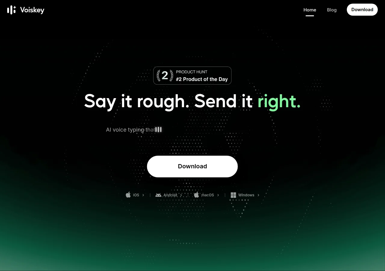 Voiskey — official website screenshot