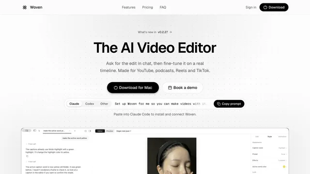 Woven Video — official website screenshot